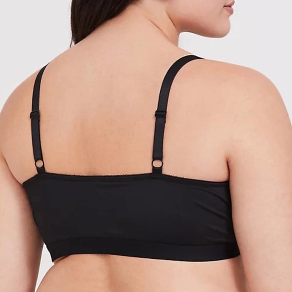 Torrid Black Microfiber & Lace Lightly Padded Bralette 5X NWT - Picture 3 of 7